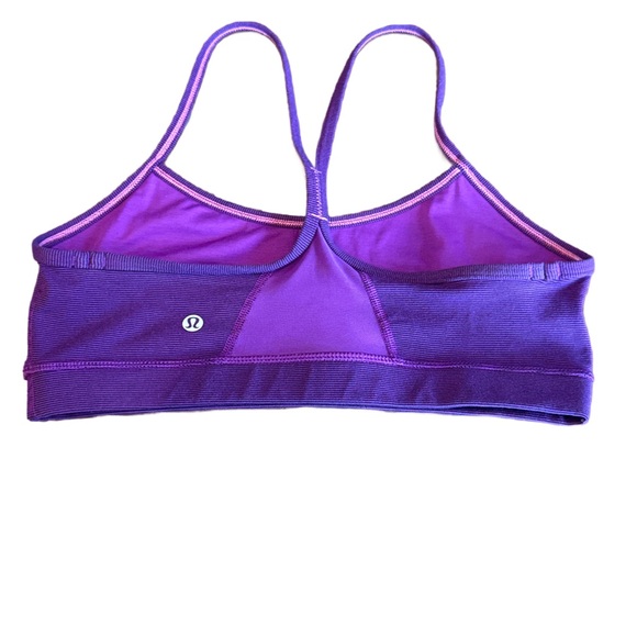 Lululemon Purple Striped Power Y Bra 8 - Picture 2 of 4